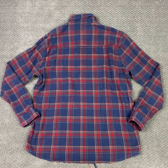 Criquet Flannel Pearl Snap Shirt Jacket Shacket Heavyweight Men's XL Plaid Red - Picture 4 of 13